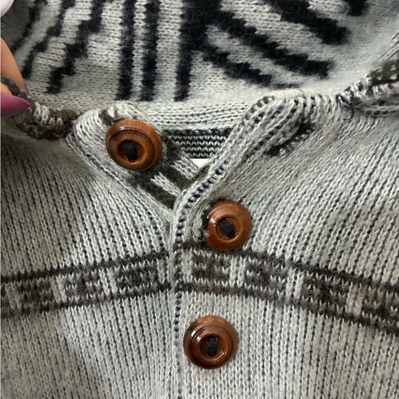 Mens handmade Otavalo wool sweater L/XL - Picture 4 of 6